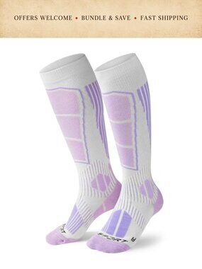 Merino Wool Ski Socks Thermal Knee-High Full Cushion Compression